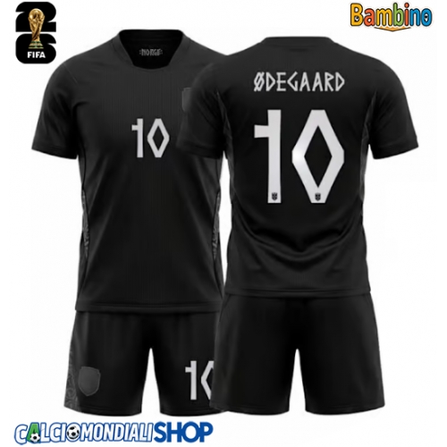 Maglie da calcio Norvegia Martin Odegaard #10 Seconda Maglia Bambino Mondiali 2026  Manica Corta + Pantaloni corti)
